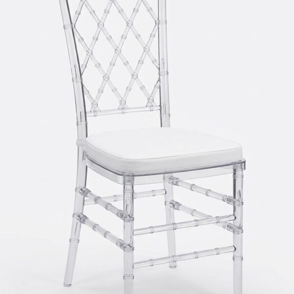 Clear Lattice-Back Chippendale Event Chair