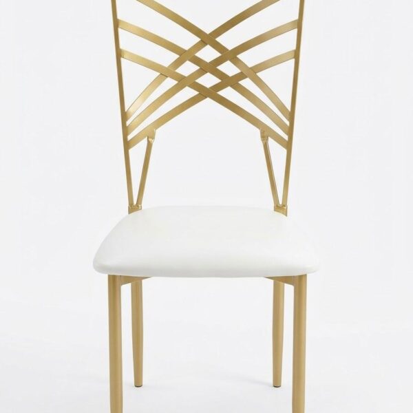 Gold Geometric Weave Banquet Chair