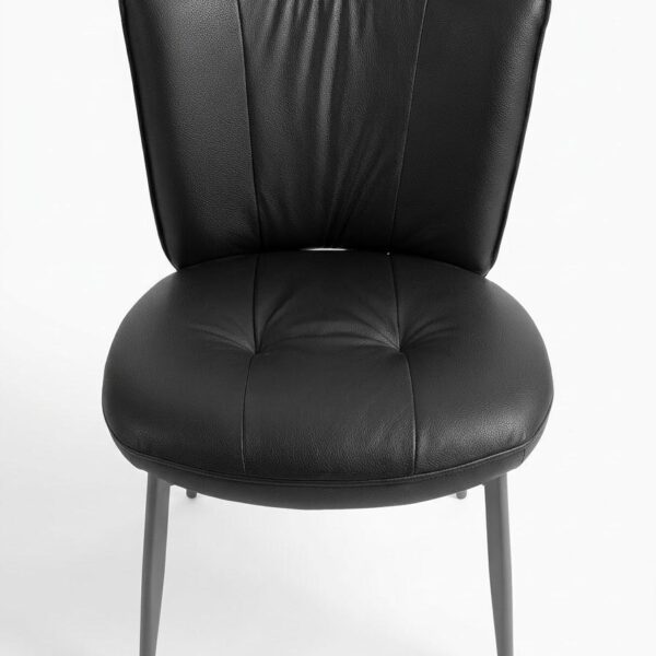 Tufted Black Leatherette Dining Chair