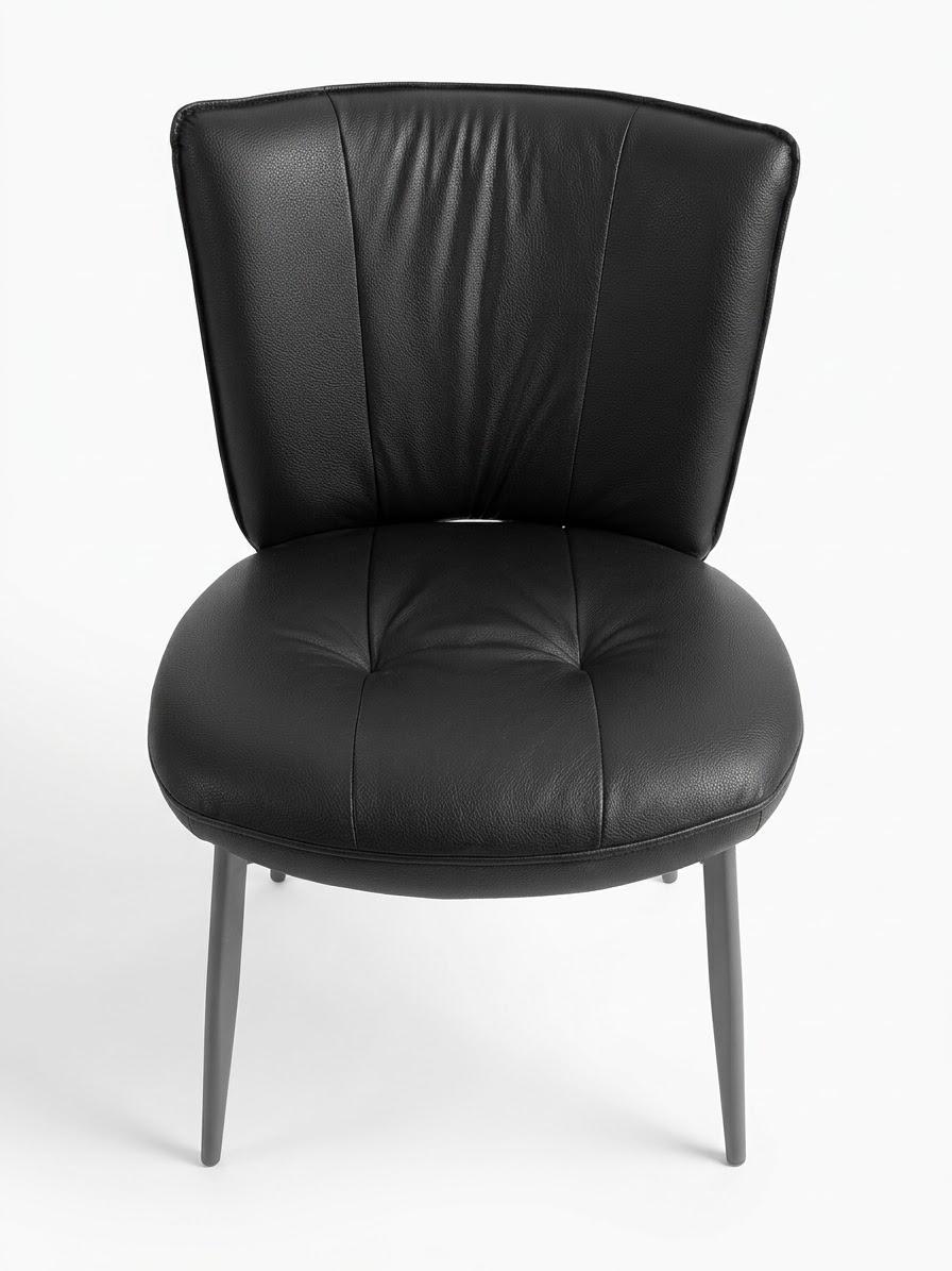 Tufted Black Leatherette Dining Chair