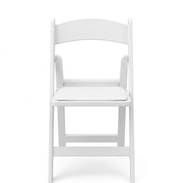 Classic White Padded Folding Chair