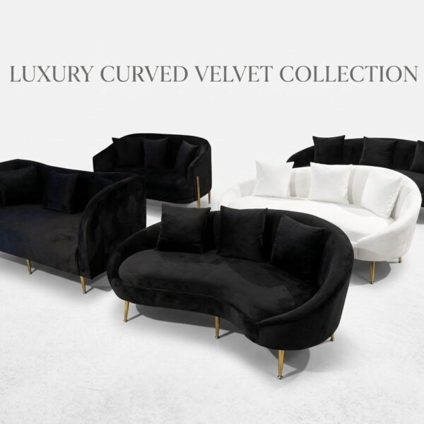 Luxury Curved Velvet Lounge Sofa Collection