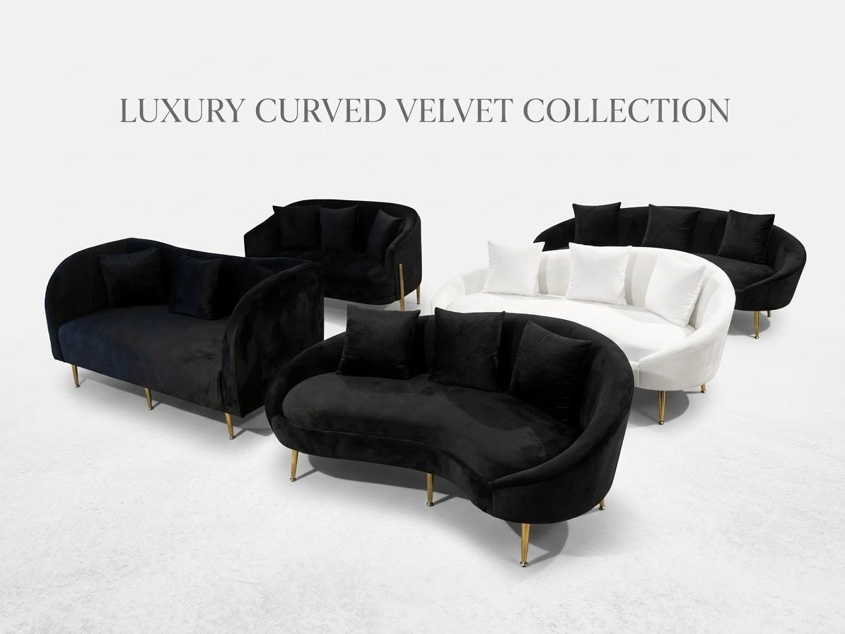 Luxury Curved Velvet Lounge Sofa Collection